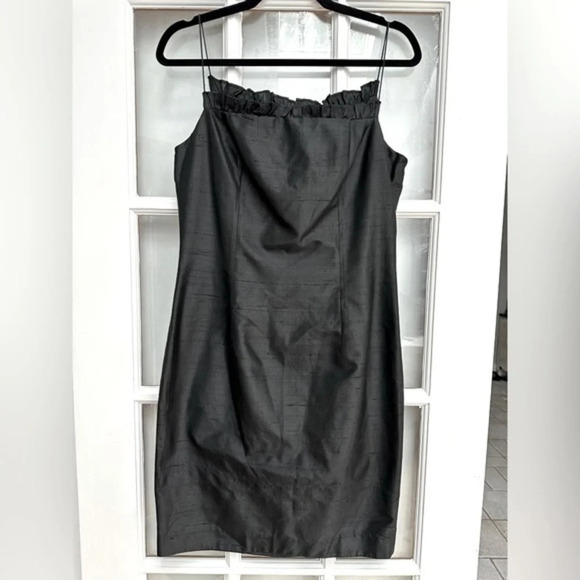 Vintage Marie St. Claire 100% Silk Black Classic Cocktail Timeless Dress Size 6 - Picture 1 of 11